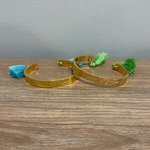 2 Lilly Pulitzer Gold Bracelets with tassels